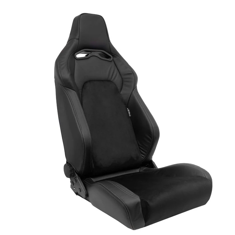 AutoStyle Sport seat 'VGR Premium' - Black leather & alcantara + Silver stitching - Dual-side reclinable back-rest - incl. slides