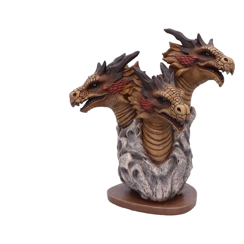 Nemesis Now Legend of the Ghidorah 30cm, Resin, Brown, Three-Headed Dragon Figurine, Three Dragon Heads Ornament, Collectable Dragon Giftware, Cast in the Finest Resin, Expertly Hand-Painted