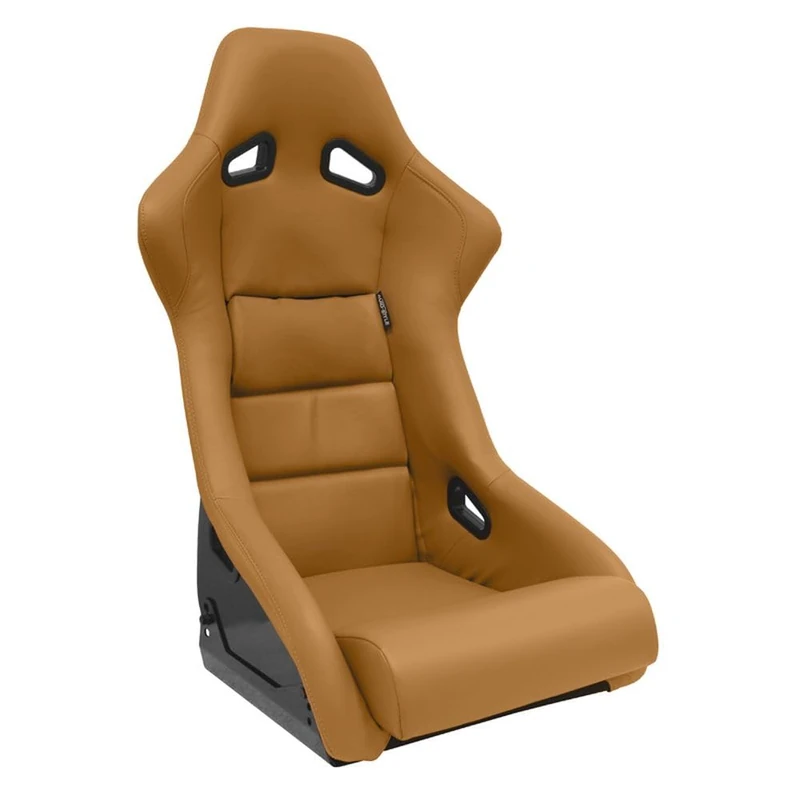 AutoStyle Sport seat 'BS1' - Beige Synthetic leather - Non-reclinable fibreglass back-rest - incl. slides