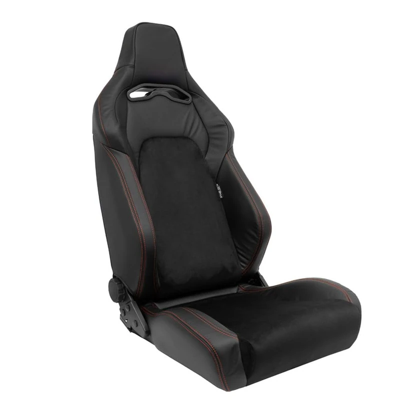 AutoStyle Sport seat 'VGR Premium' - Black leather & alcantara + Red stitching - Dual-side reclinable back-rest - incl. slides - Image 1