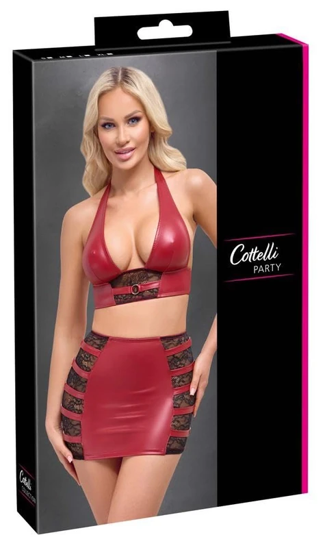 Cottelli Party Women's Top & Skirt Set Red M