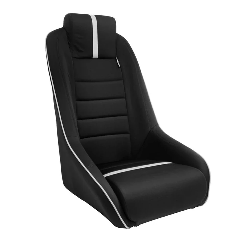AutoStyle Sport seat 'Classic RS' - Black/Grey - Non-reclinable back-rest + Integrated head-rest - incl. slides