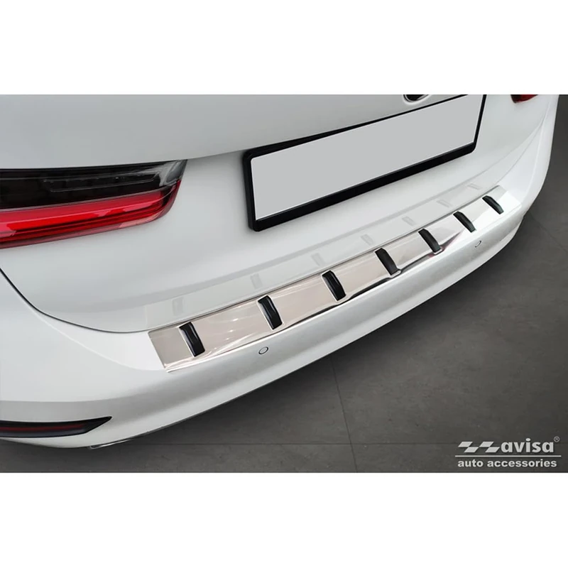 Avisa Stainless Steel Rear bumper protector compatible with BMW 3 Series (G21) Touring 2019-2022 'STRONG EDITION'
