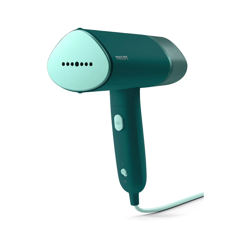Philips 3000 Series Handheld Steamer - 1000W, 20 g/min Steam, Detachable 120ml Water Tank, Metal Soleplate, Heated Plate, Storage Pouch Included, 650 g Light Weight, Dark Green (STH3020/70)