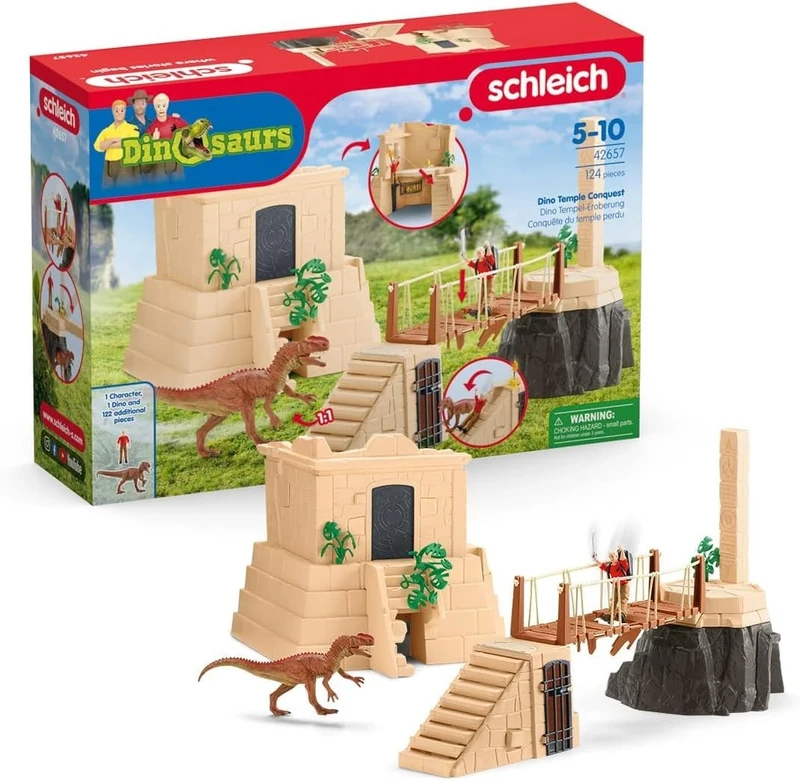 SCHLEICH 42657 Dino Temple Small, ages 5 and up, Dinosaurs play set, 124 pieces