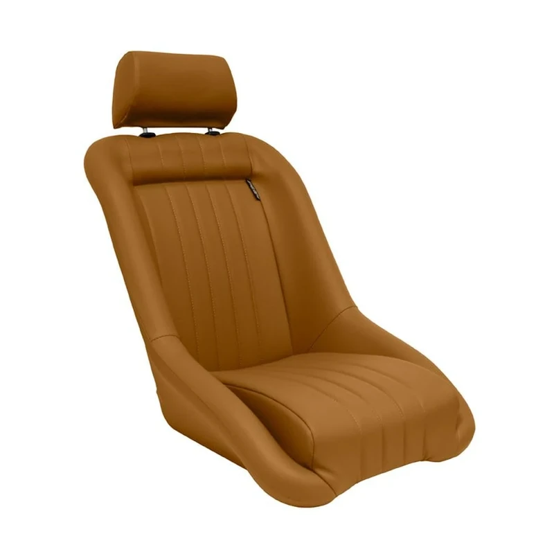 AutoStyle Sport seat 'Classic' - Beige Synthetic leather - Non-reclinable back-rest + Head-rest - incl. slides