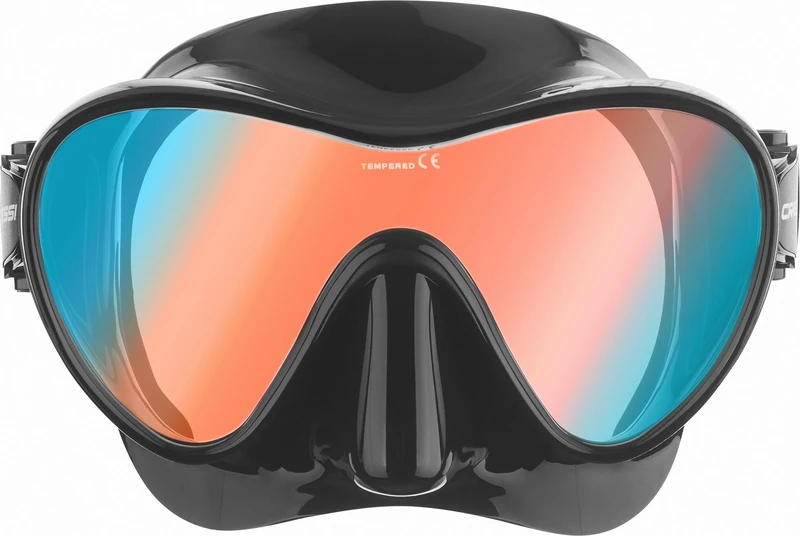 Cressi F1 Frameless Diving Mask - Black Ultravision Blue Lens