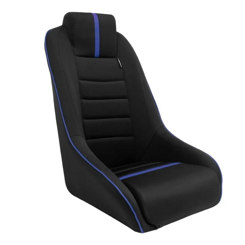 AutoStyle Sport seat 'Classic RS' - Black/Blue - Non-reclinable back-rest + Integrated head-rest - incl. slides