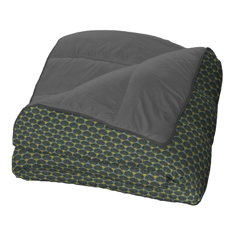 Bleu Calin Kylie Printed Warm Duvet for Double Bed, Polyester, Green/Grey, 220 x 240 cm