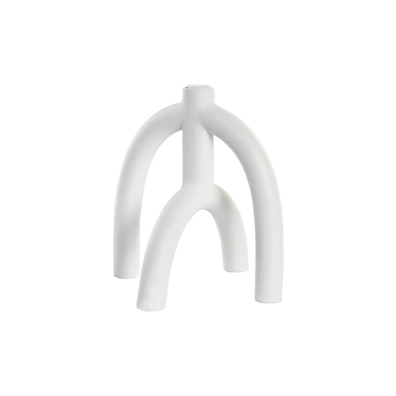 Resin Candlestick 21.5x21.5x23 White