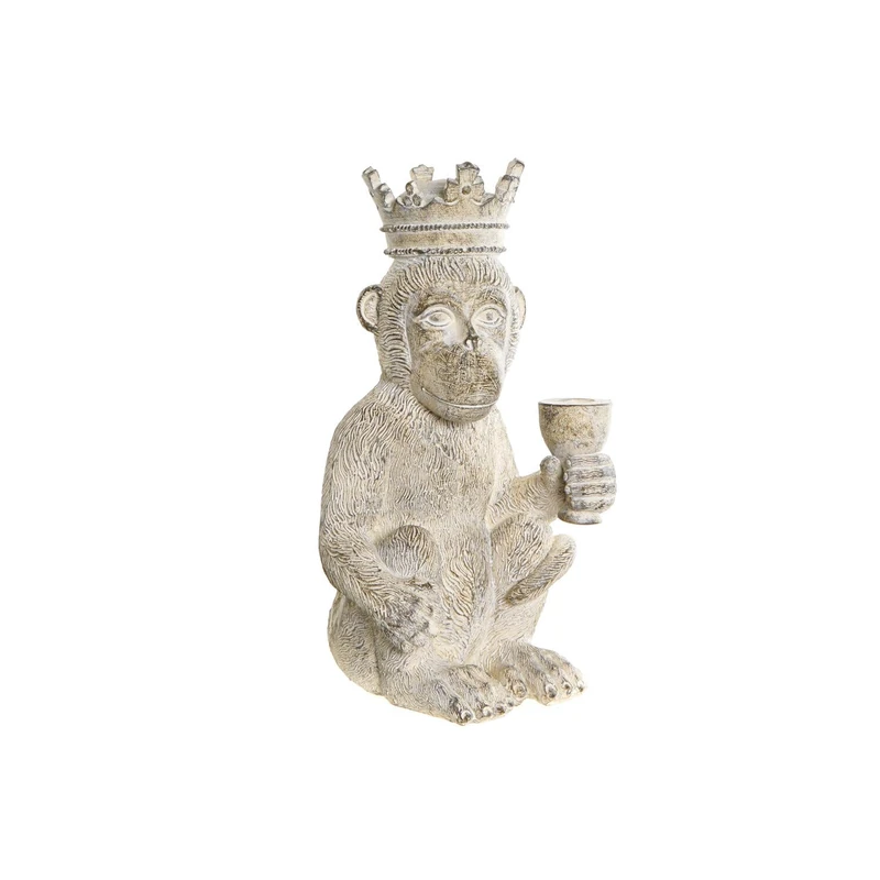 Resin Figure 16 x 15 x 30 cm Mono decape White - Image 1