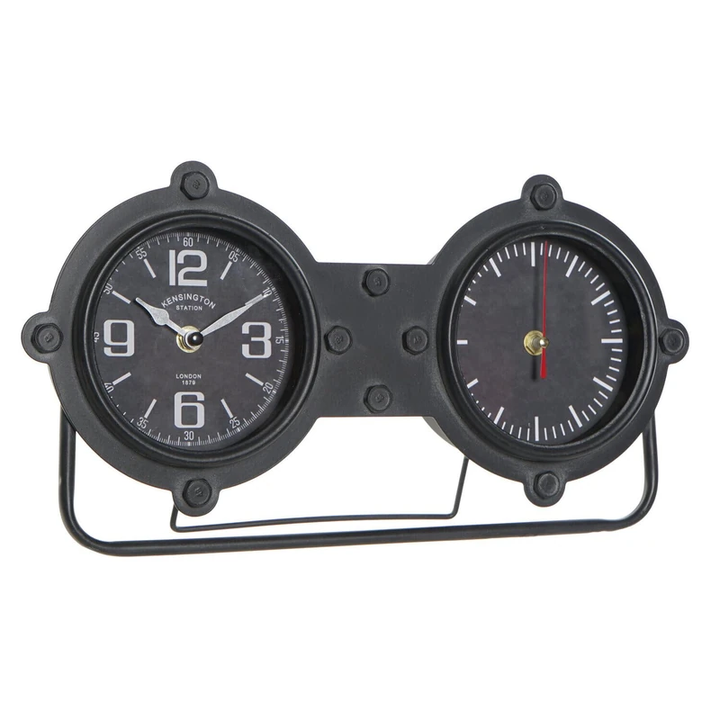 RELOJ SOBREMESA Hierro Crystal 38X7X20 Black
