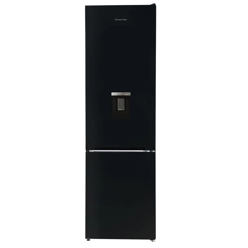 Russell Hobbs Fridge Freezer Freestanding Frost Free with Water Dispener Reversible Door, Adjustable Thermostat & Feet, 70/30 279L, 180cm High, LED Light, 2 Year Guarantee Black RH180FFFF551E1BWD