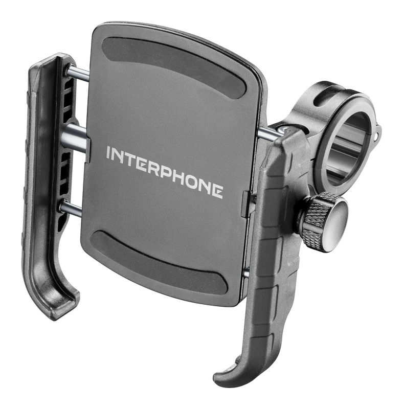 INTERPHONE SMCRAB24 – Universal Anti-Vibration Smartphone Holder for Motorcycle Handlebar – Aluminium – Rotatable 360 mm for Round Handlebars Diameter 16/30 mm