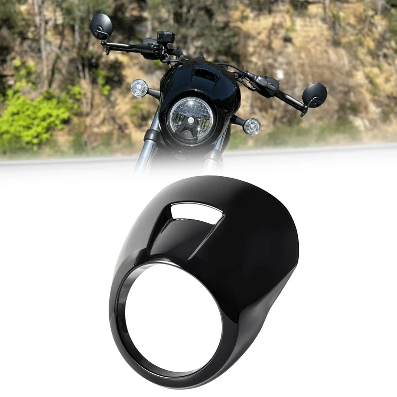 VEISUTOR Headlights Fairing Cover Kit for Harley Nightster Special, Gloss Black Front Lights Cowl Mask with Mounting Bracket for Harley Davidson Sport Nightster Special 2022-2024 Accessories