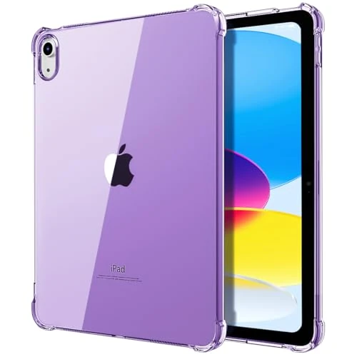 TiMOVO Clear Case for iPad (A16) 11th Generation 11 Inch 2025, iPad 10th Generation Case 10.9 Inch 2022, Slim & Lightweight Soft TPU Transparent Back Protective Cover, Lilac Purple