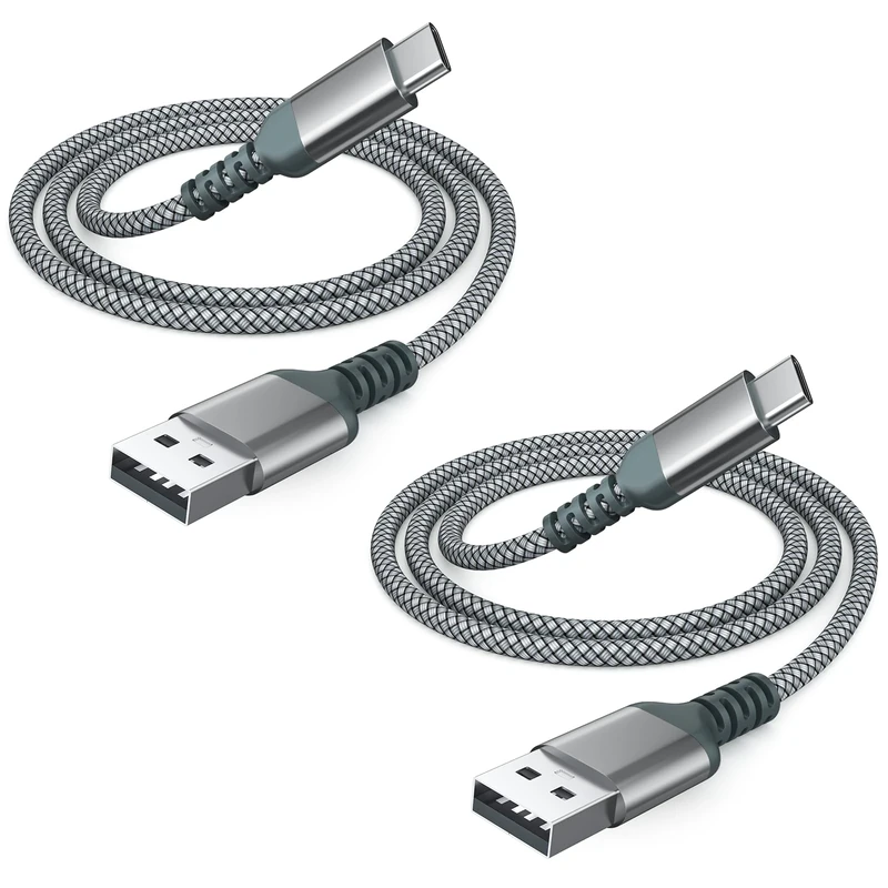 Henrety USB-C to USB-A Charge Cable 2-Pack 4ft - iPhone 16/15, iPad