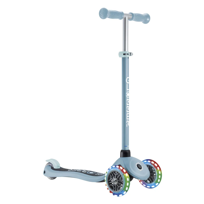 Globber - Primo Lights - 3 Wheel Scooter for Children from 3 to 7 Years, Pastel Blue