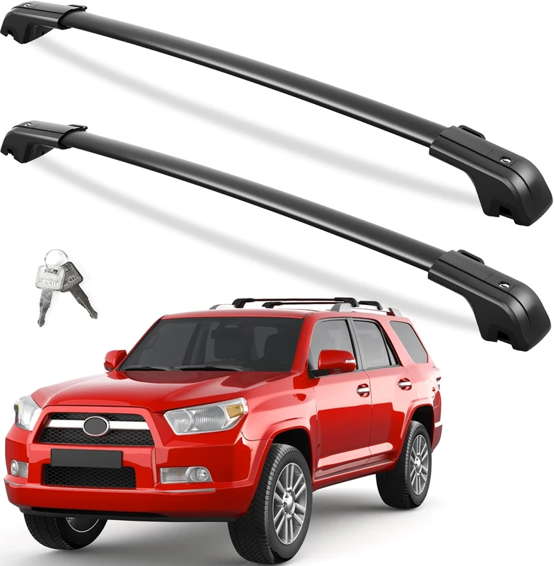 Heavy Duty 260lb Lockable Roof Rack Cross Bars Compatible with Toyota 4Runner 2010-2024 (with Factory Side Rails), Aluminum Roof Rails Crossbars Black Rooftop Cargo Luggage