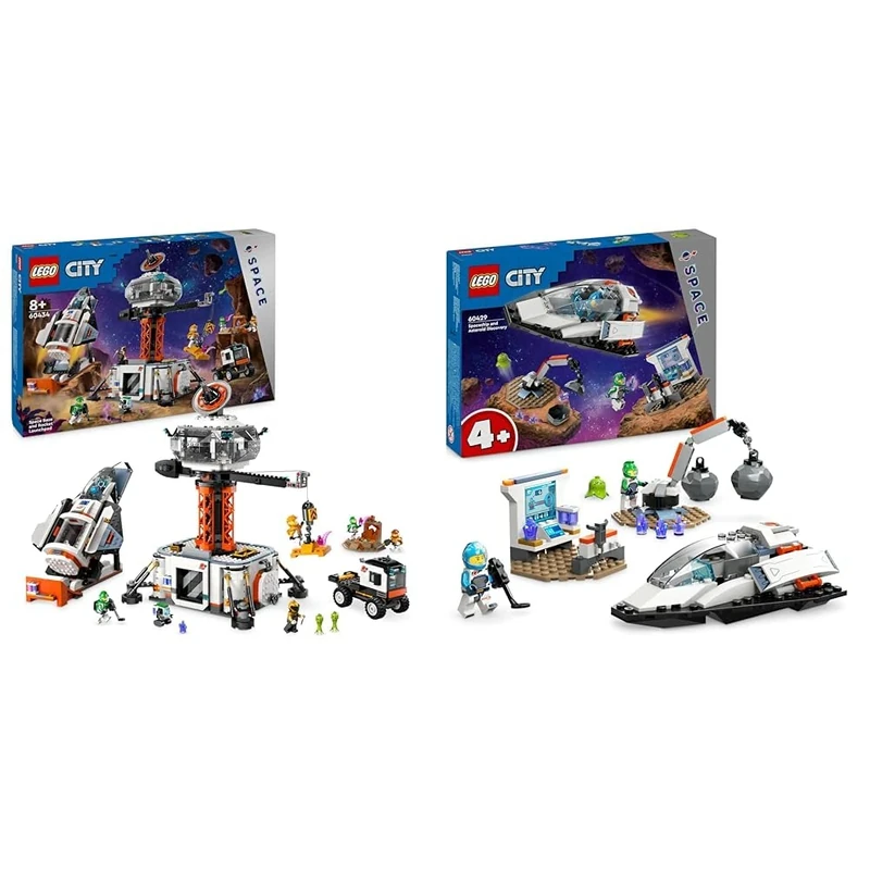 LEGO City Space Base and Rocket Launchpad Set, Toy for 8 Plus Year Old Boys & Girls & City Spaceship and Asteroid Discovery Set, Space Station Toy for 4 Plus Year Old Boys & Girls