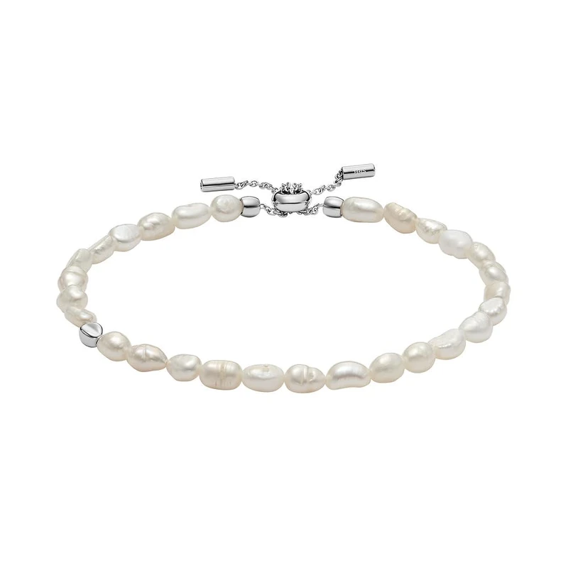 Skagen Women's Agnethe Pearl White Freshwater Pearl Slider Bracelet, SKJ1833040