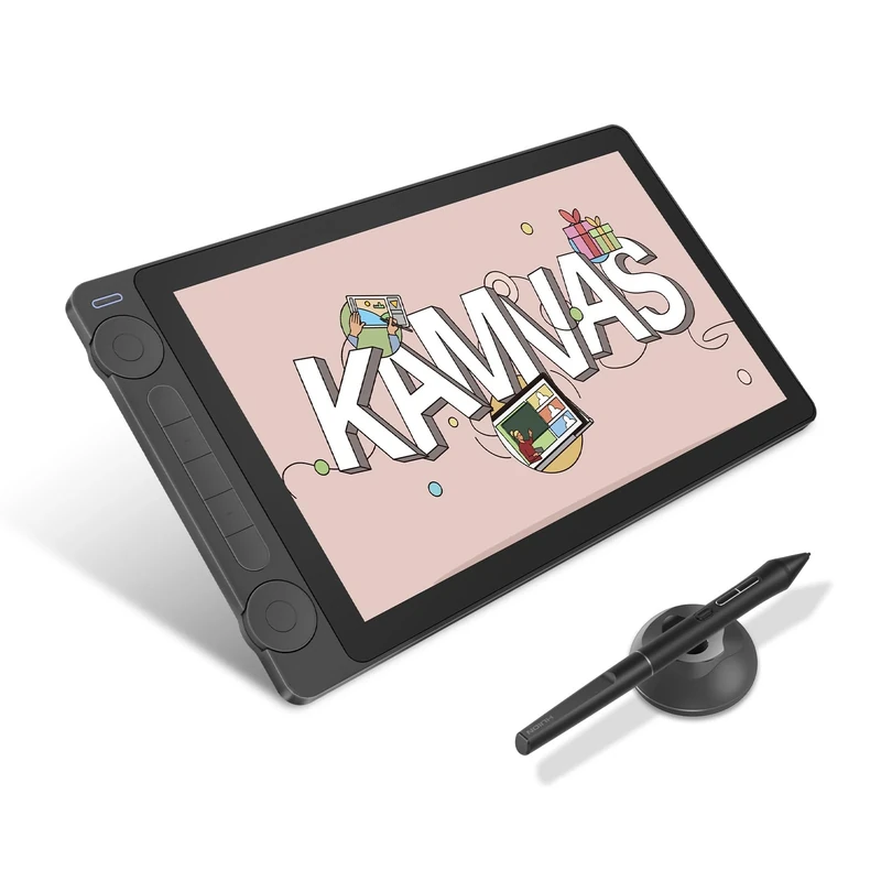 HUION Kamvas 13 (Gen 3) Drawing Tablet with Screen, 13.3 Inch Canvas Glass Graphic Drawing Monitor, 99% sRGB Coverage, New PenTech 4.0, 16384 Pen Pressure, Dual Dials and 5 Express Keys, Black