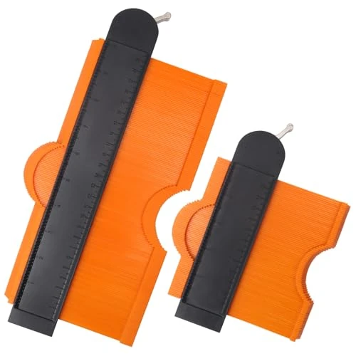 Contour Gauge with Lock 10 + 5 Inches / 25 + 12 cm, Contour Gauge Large Contour Duplicator Laminate Cutter Contour Gauge Profile Gauge, Woodworking Laminate Tool, Birthday Gifts for Men