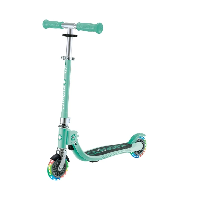 Globber - FLOW FOLDABLE JUNIOR LIGHTS - Scooter 2 wheels for children from 3 years, Green