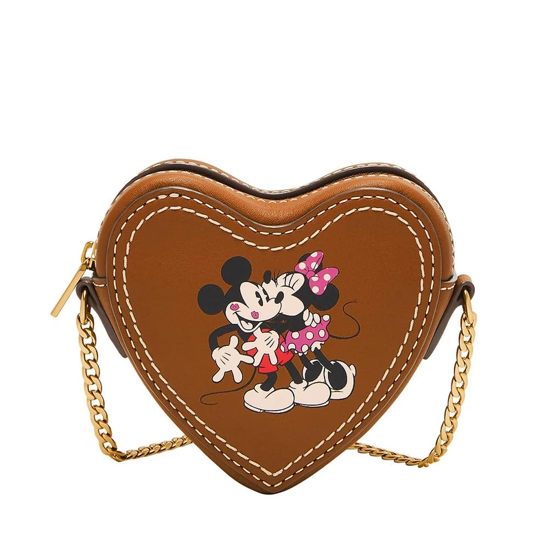 Fossil Women's Mickey and Friends Brown Leather Mini Bag, SL10052216, brown, S, Casual - Image 1