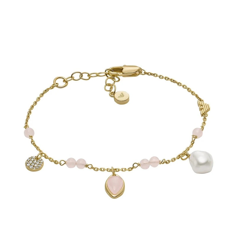 Emporio Armani Women's Gold-Tone Brass Station Bracelet, EGS3118710