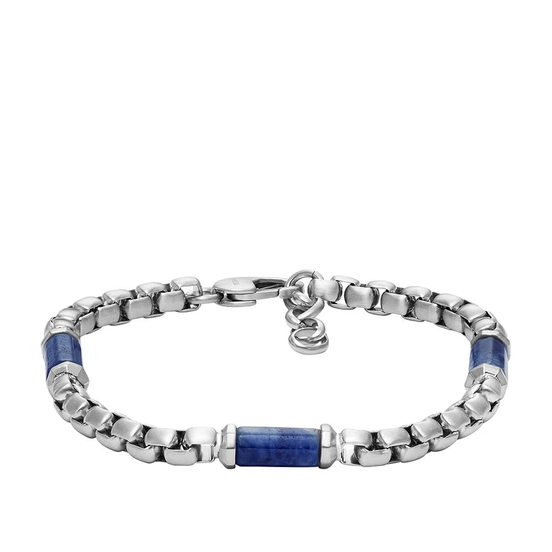 Fossil Men's All Stacked Up Stainless Steel Chain Bracelet, JF04725040