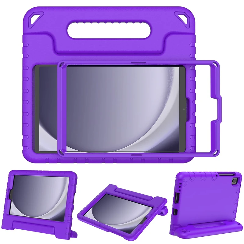 SINSO Kids Case for Samsung Galaxy Tab A9 8.7 inch 2023, Galaxy Tab A7 Lite - with Screen Protector, Shockproof Kids Case Cover Handle Stand Case for Galaxy Tab A9&Tab A7 Lite 2021 - Purple