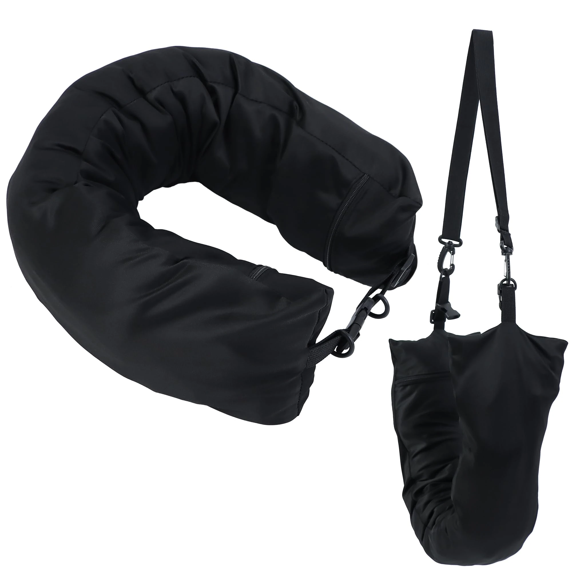 Tugaizi Travel Pillow Stuffable with Clothes Adjustable Stuffable Travel Neck Pillow, Waterproof Travel Pillowcase for 3 Days’ Essentials, No Filler, Comfortable Lycra Fabric