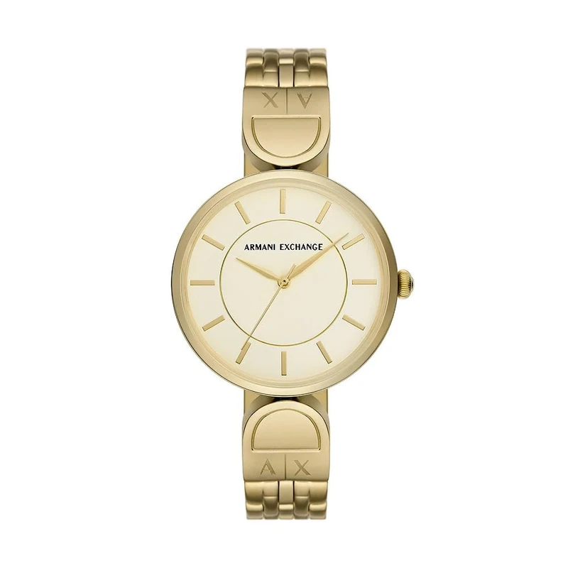 Armani Exchange Watch for Women, Quartz Movement and 38mm Case Size with Stainless Steel, Leather or Silicone Strap