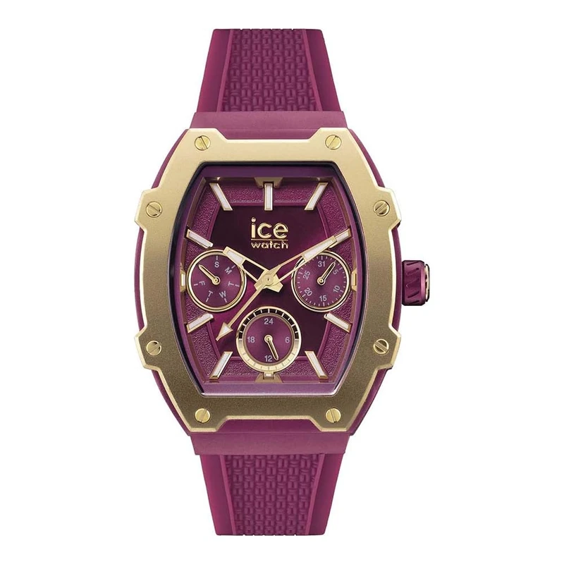 ICE-WATCH Women's Multi Dial Quartz Watch 022868, Burgundy Silicone Strap, 24-hour Display, Luminous Hands & Numbers, 2-year Warranty