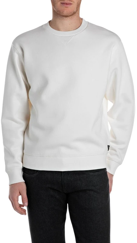 Replay Men's Sweatshirt, 011 Natural White, M