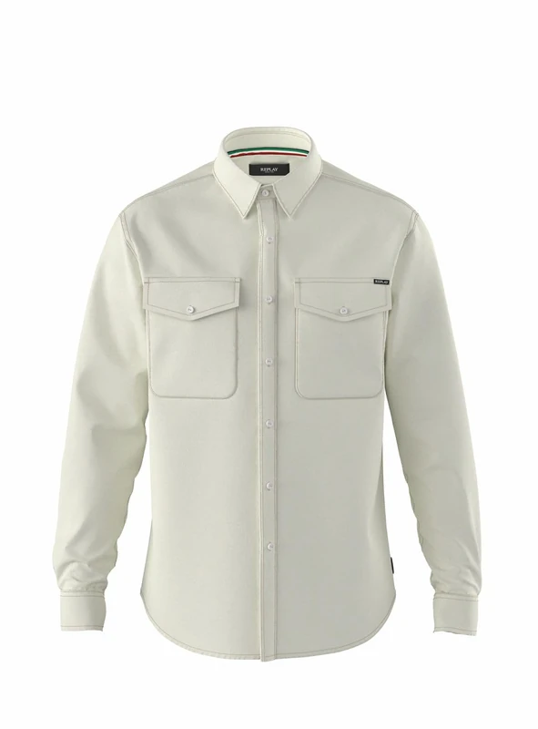 Replay Men's M4124 Shirt, 001 White, S