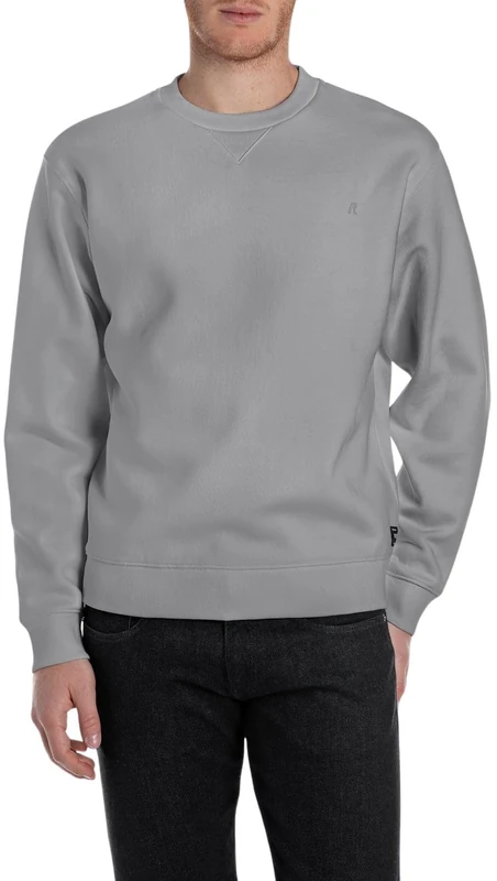 Replay Men's M3102 Sweatshirt, 093 Lead Grey, S
