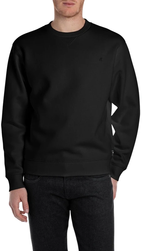 Replay Men's Sweatshirt, 098 Black, XL