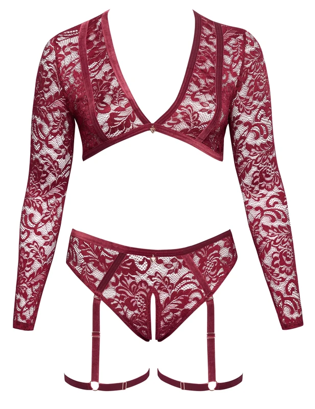 Cottelli Curves Women's Top and Briefs Set Red XL
