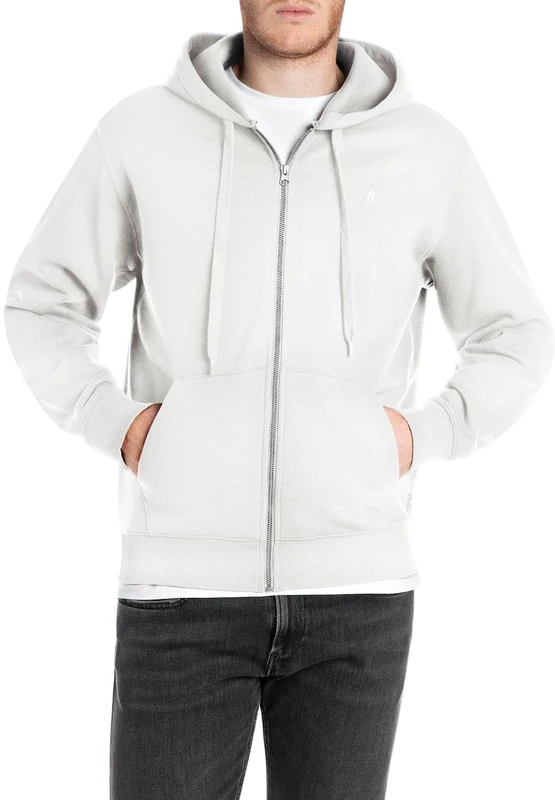 Replay Men's M3105 Hooded Sweatshirt, 011 Natural White, L