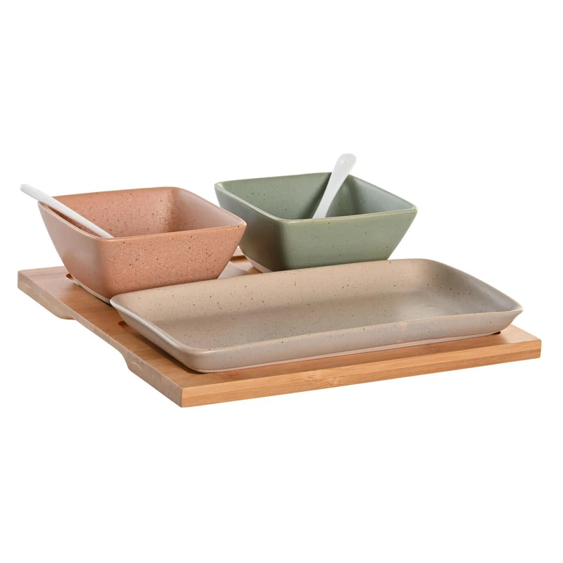 Set of 6 Porcelain Bamboo 24 x 23.5 x 1.5 cm