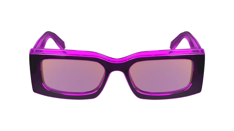CALVIN KLEIN Jeans Unisex Adult Sunglasses CKJ24604S - Grey/Fuchsia with Solid Pink Flash Lens