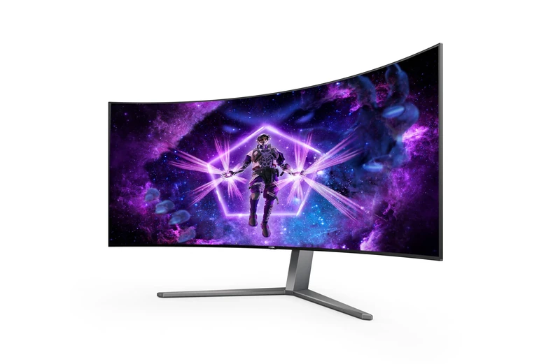 AOC Agon Pro AG456UCZD - WQHD OLED Curved Gaming Monitor, 240 Hz, 0.03 ms GtG, HDR10, FreeSync Premium Pro, G-Sync comp. (34440x1440, HDMI 2.0, DisplayPort 1.4, USB-C, USB Hub)