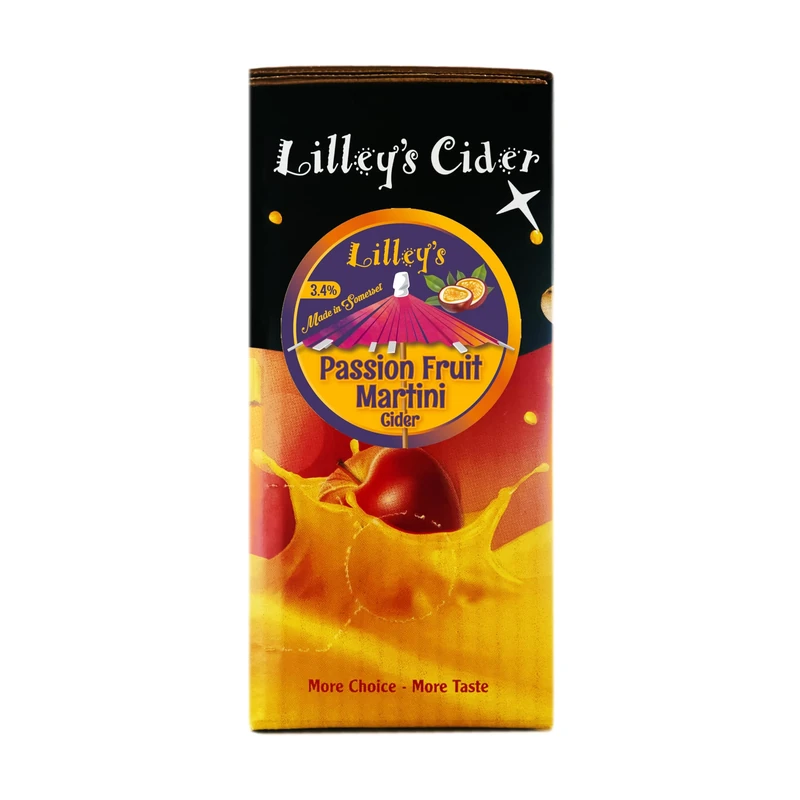 Lilley's Cider Passion Fruit Martini 3.4% 3L Bag in Box – Sweet Still Fruit Cider with Vanilla, Lime & Tropical Notes – Vegan, Gluten-Free, Ideal for Summer Parties & Cocktails