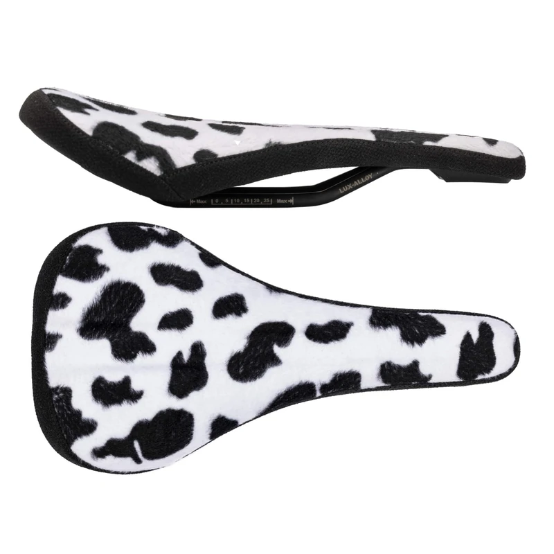 SDG Bel Air 3.0 Traditional Lux-Alloy Animal Saddle – Cow Print – 260 x 140 mm MTB Seat with Classic Bel Air Shape & Fun Cowskin Graphic