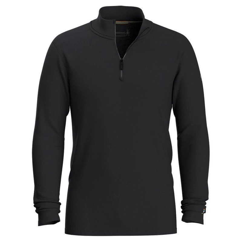 Smartwool Men's Classic All-Season Merino Base Layer 1/4 Zip, Black, Large