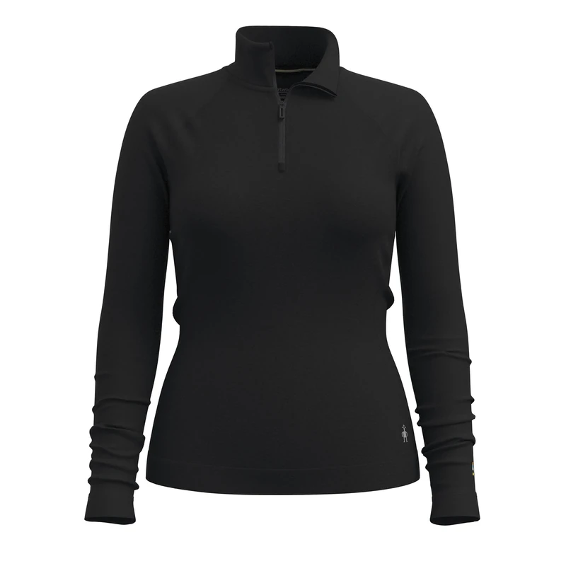 Smartwool Women's Classic Thermal Merino Base Layer 1/4 Zip, Black, Small