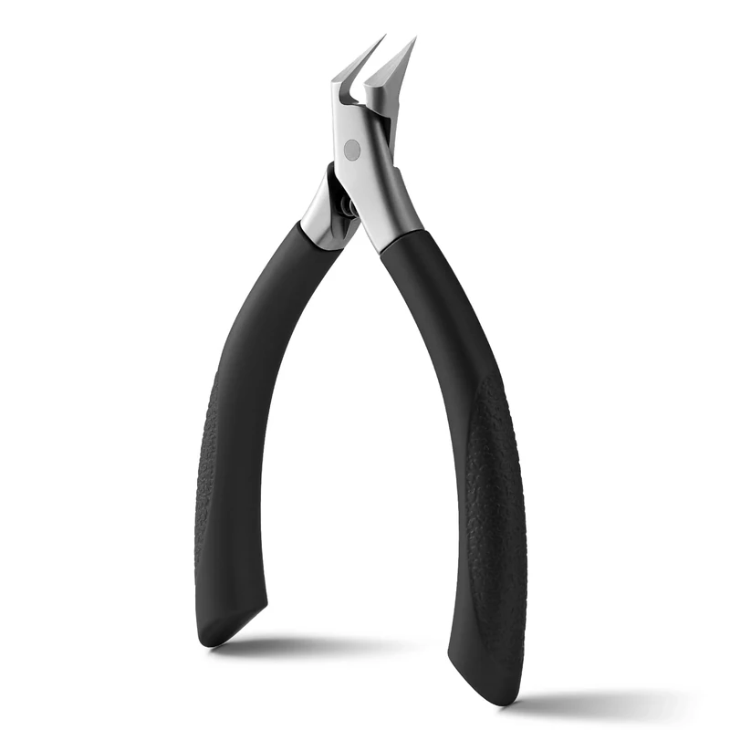 FVION Toenail Clippers for Ingrown Toenail, Straight Blade Podiatrist Nail Clippers for Thick Nails, Ergonomic Finger Nail Clippers for Adults, Seniors, Men and Women (Black)