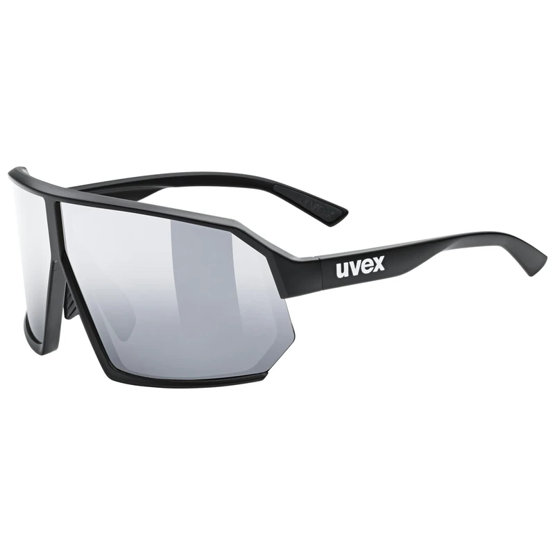 uvex sportstyle 237 - sports glasses for adults - strong UV protection - contrast enhancing - black matt/mir.sil - one size